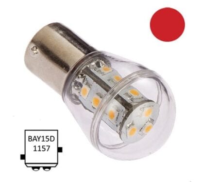 LED för lanterna NauticLED BAY15D Bulb röd 10-35V 1,2W