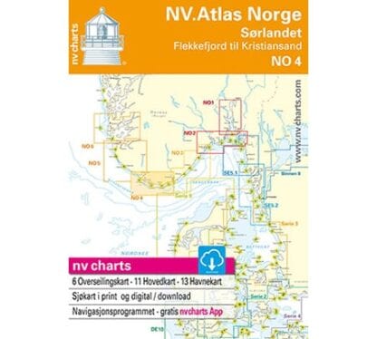NV. Verlag båtsportkort Atlas serie NO4 utgåva 2018