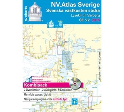 NV. Verlag båtsportkort Atlas serie SE5.2 utgåva 2017/18