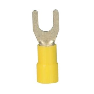 Gaffelkabelsko gul 6,5 mm 10-pack (kabelarea 4,0 - 6,0 mm²)