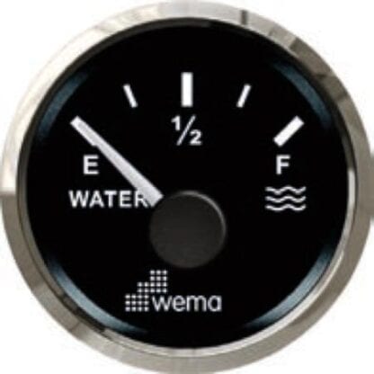 Vattentanksmätare Wema Silverline med svart urtavla NMEA 2000