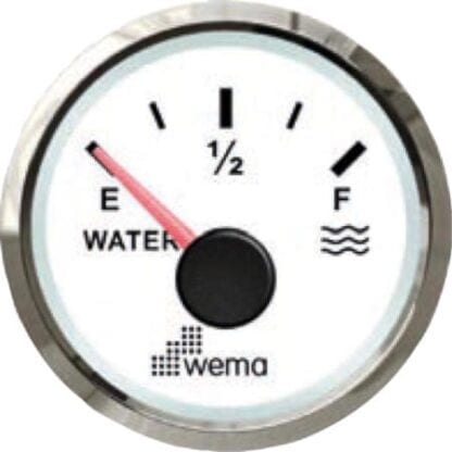 Vattentanksmätare Wema Silverline med vit urtavla NMEA 2000